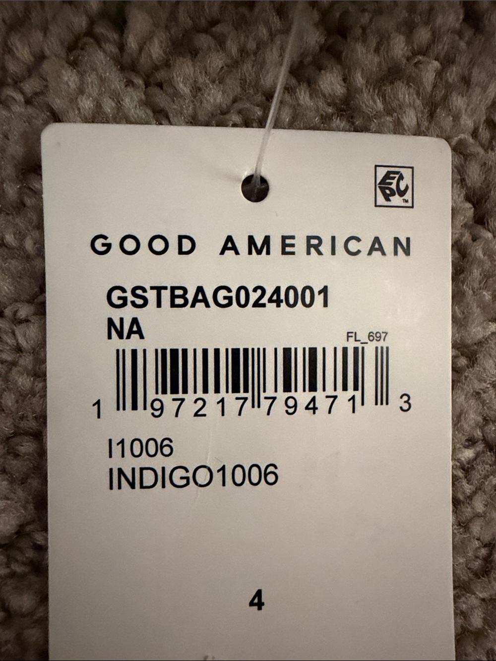 Good American Wide-Leg Cuffed Dark Indigo Jeans in size 4 NWT - Picture 8 of 8